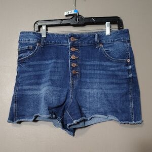 M Jeans By Maurices 5 Button Cut Off Jeans Shorts Size 14
